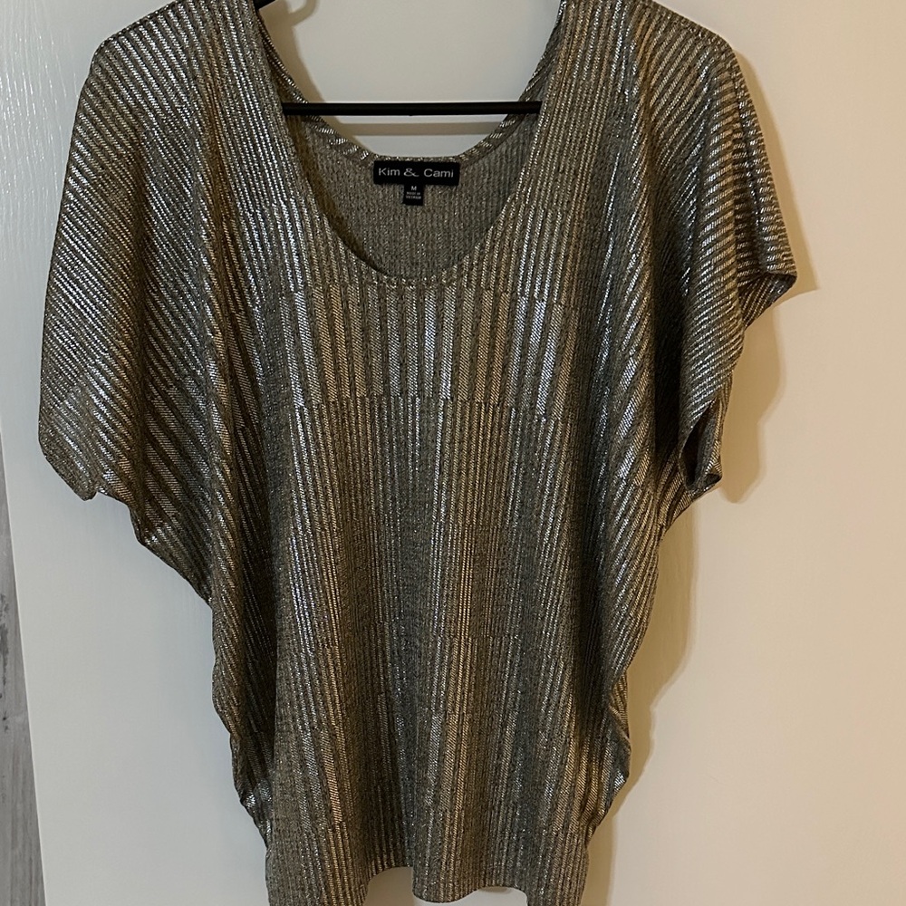 Kim & Cami Metallic Gold Blouse